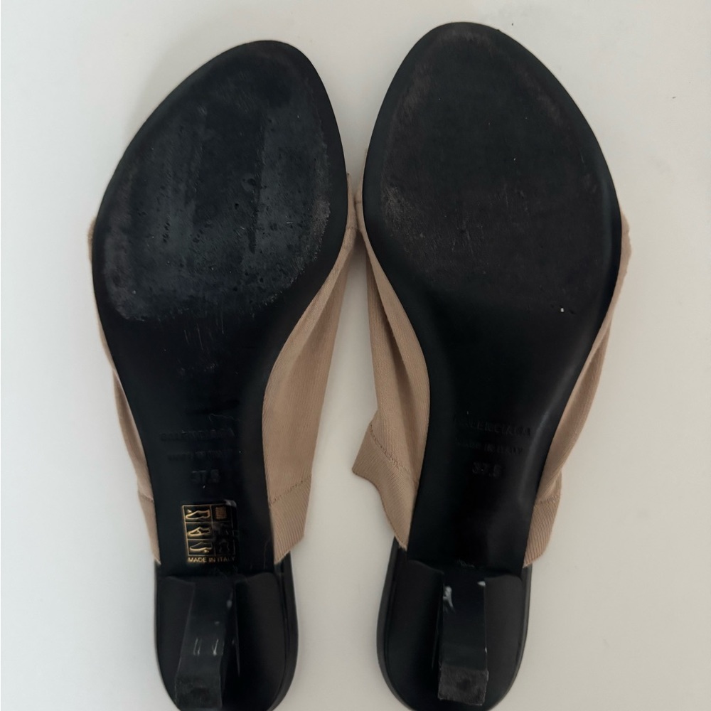 Balenciaga Women's Beige Jersey stretch Mules - Picture 4 of 5